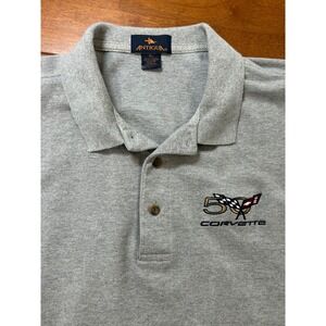 Antigua Polo Shirt Mens XL Gray 50th Anniversary Corvette Embroidered Logo